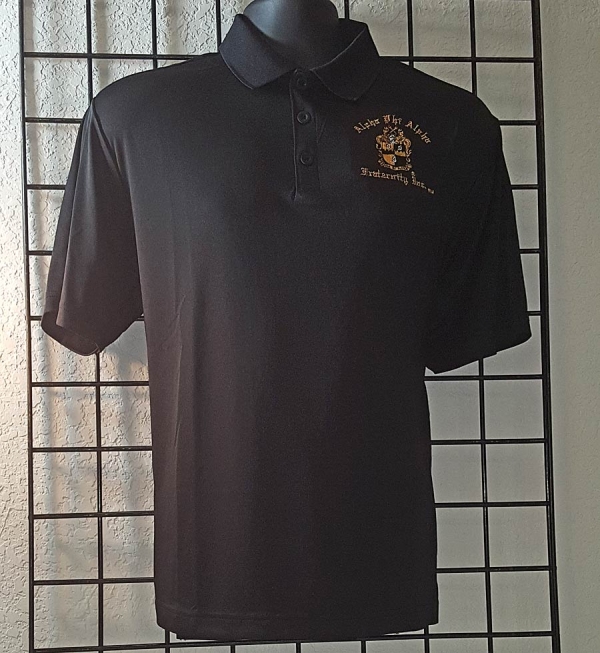 black, crest polo