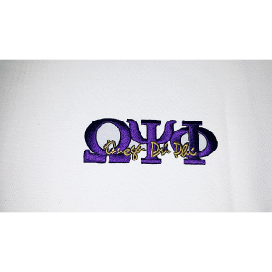 3 Letter Patch, purple, Omega Phi