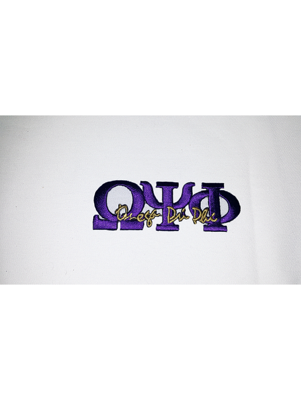 3 Letter Patch, purple, Omega Phi